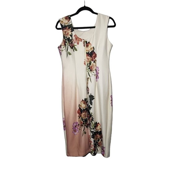 Worthington Womens Floral Sheath Sleeveless Midi Dress Size 8 Whimsical Boho - Picture 3 of 10